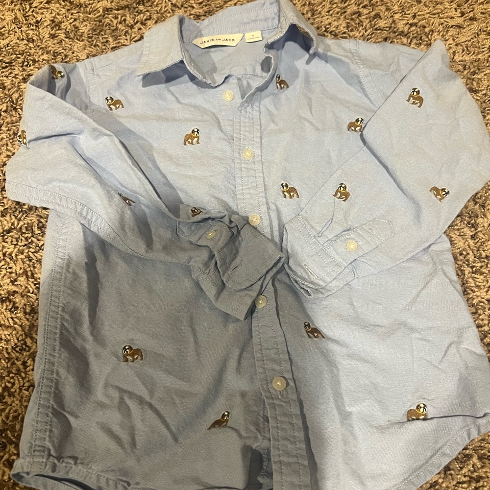 Janie and Jack French Bulldog Buttondown